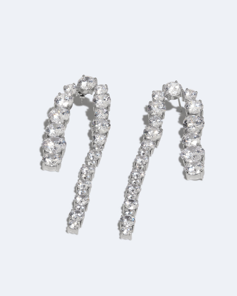 Sleuth - Zirconia and Recycled Silver Earrings
