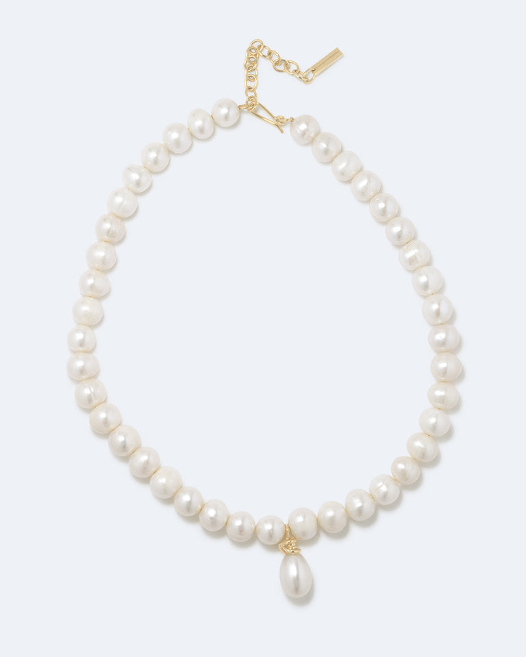 P238 - Collier perles et vermeil en or recyclé
