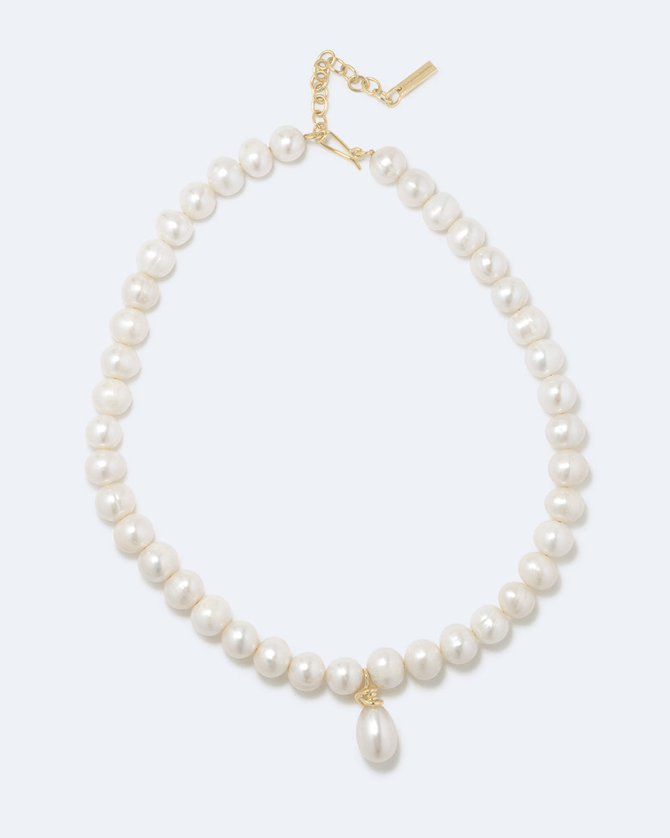 P238 - Collier perles et vermeil en or recyclé