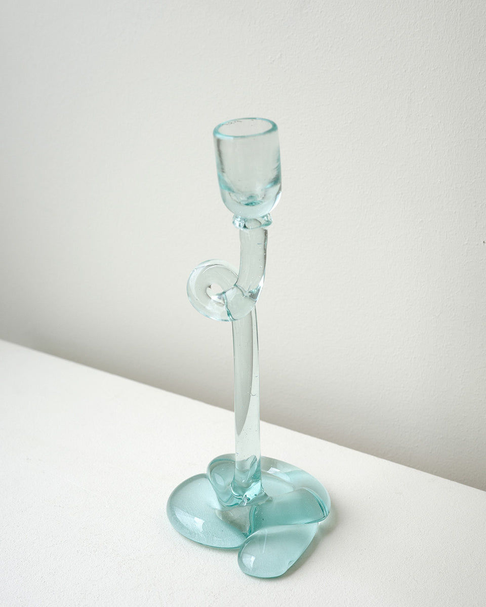 Thaw - Recycled Glass Candlestick in Clear