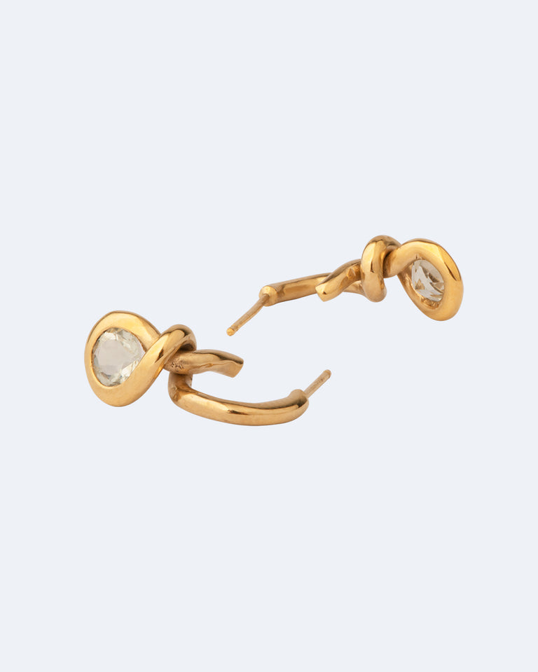 Le Gardien des Abeilles - Boucles d'oreilles topaze blanche et vermeil en or recyclé