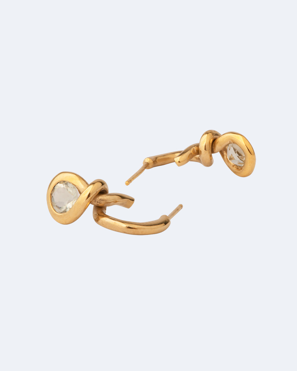 Le Gardien des Abeilles - Boucles d'oreilles topaze blanche et vermeil en or recyclé
