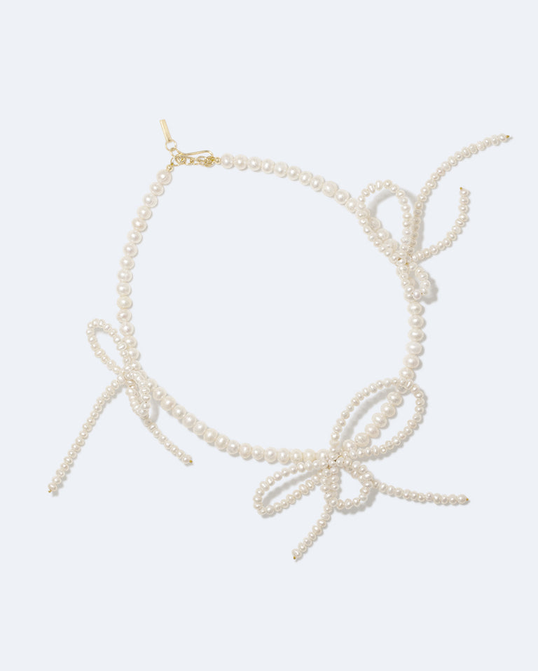 Loop‐the‐Loop - Pearl and Recycled Gold Vermeil Necklace