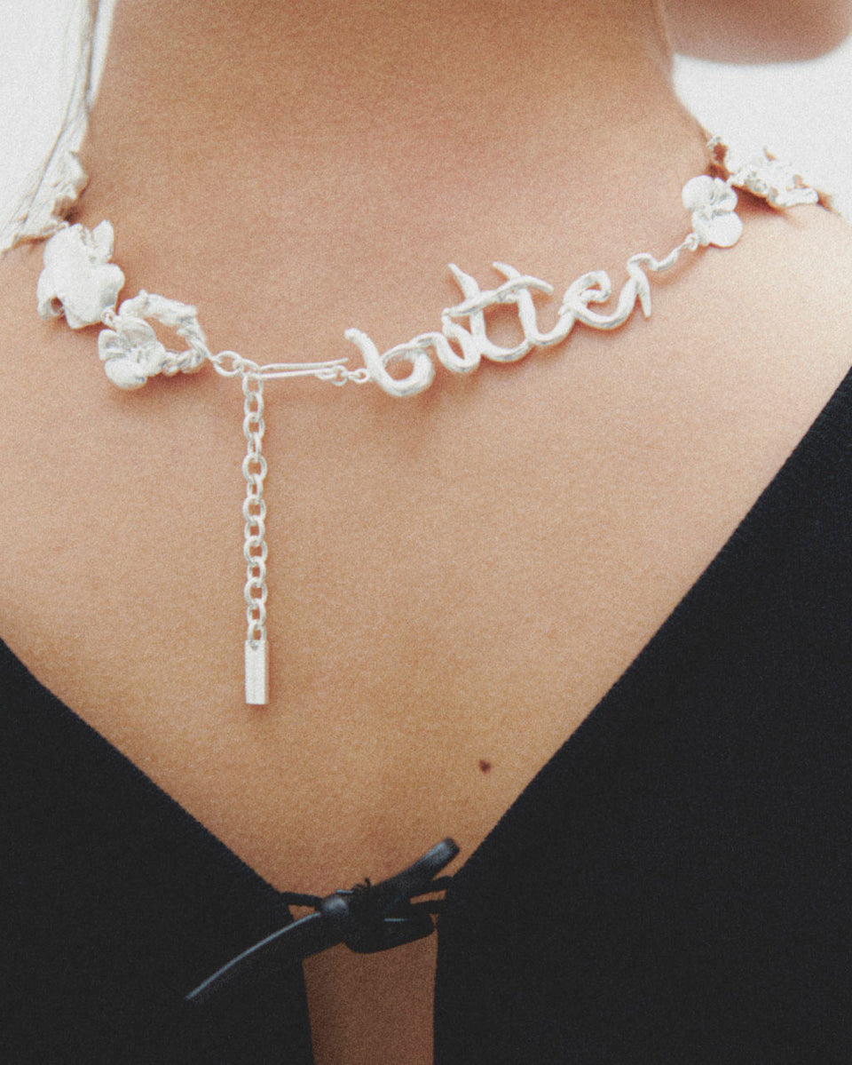 Time Passes Into Tributaries - Silver Plated Necklace