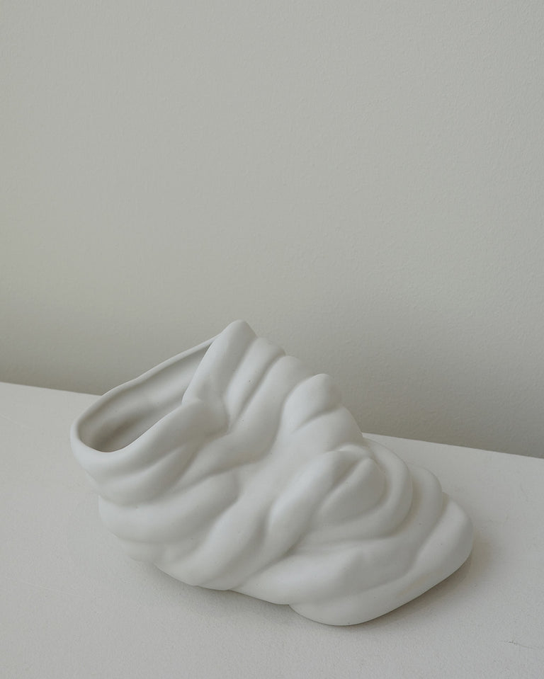 Ne vous avachissez pas ! - Vase moyen blanc mat