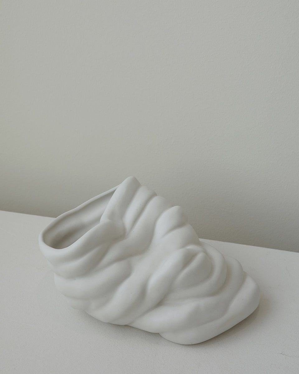 Ne vous avachissez pas ! - Vase moyen blanc mat