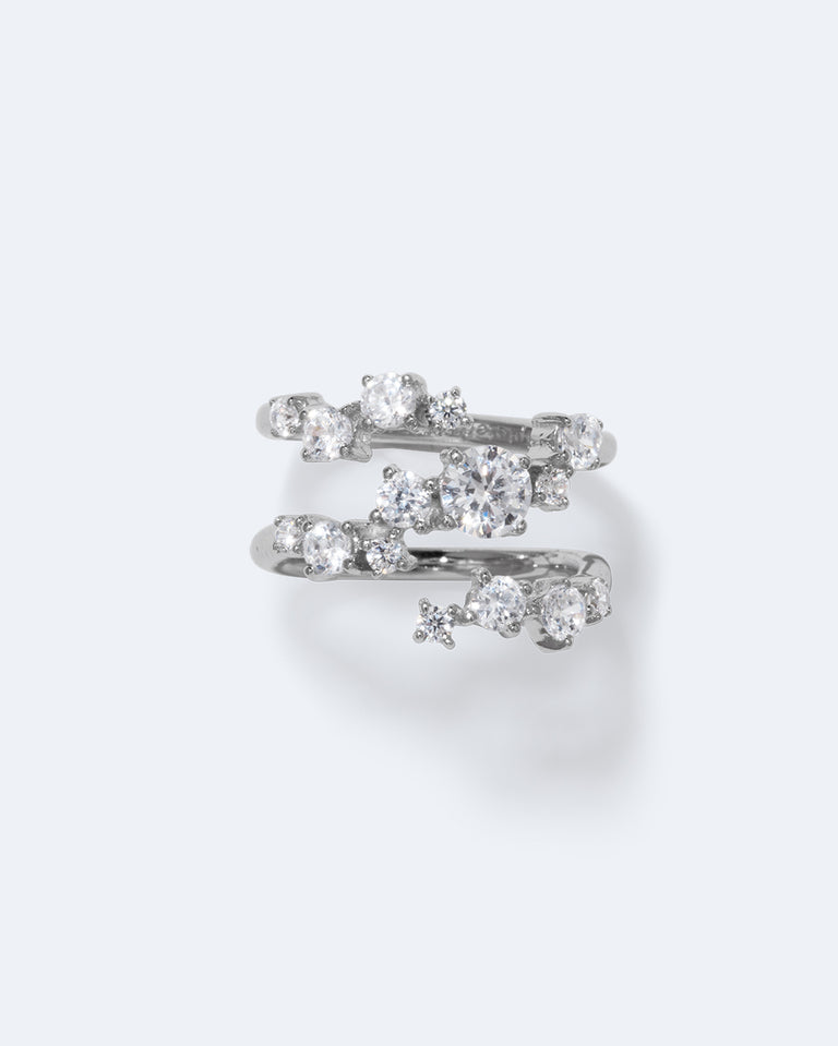 Le temps est en couches dans la glace - Bague en Zircon et Argent Recyclé
