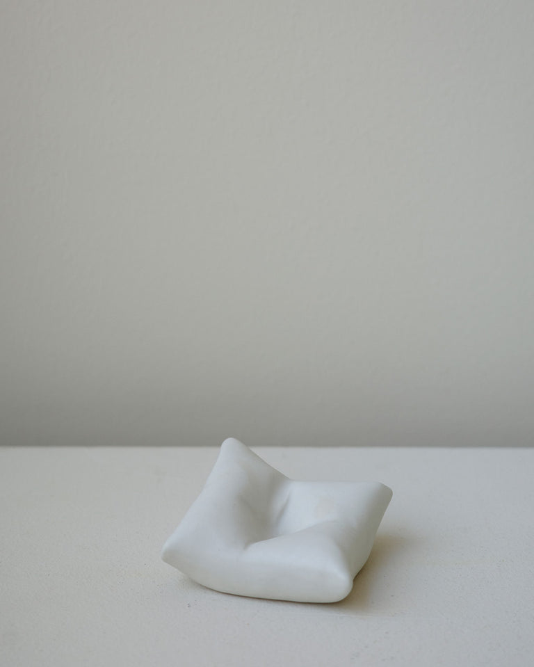 Bumped II - Ceramic Cushion in Matte White