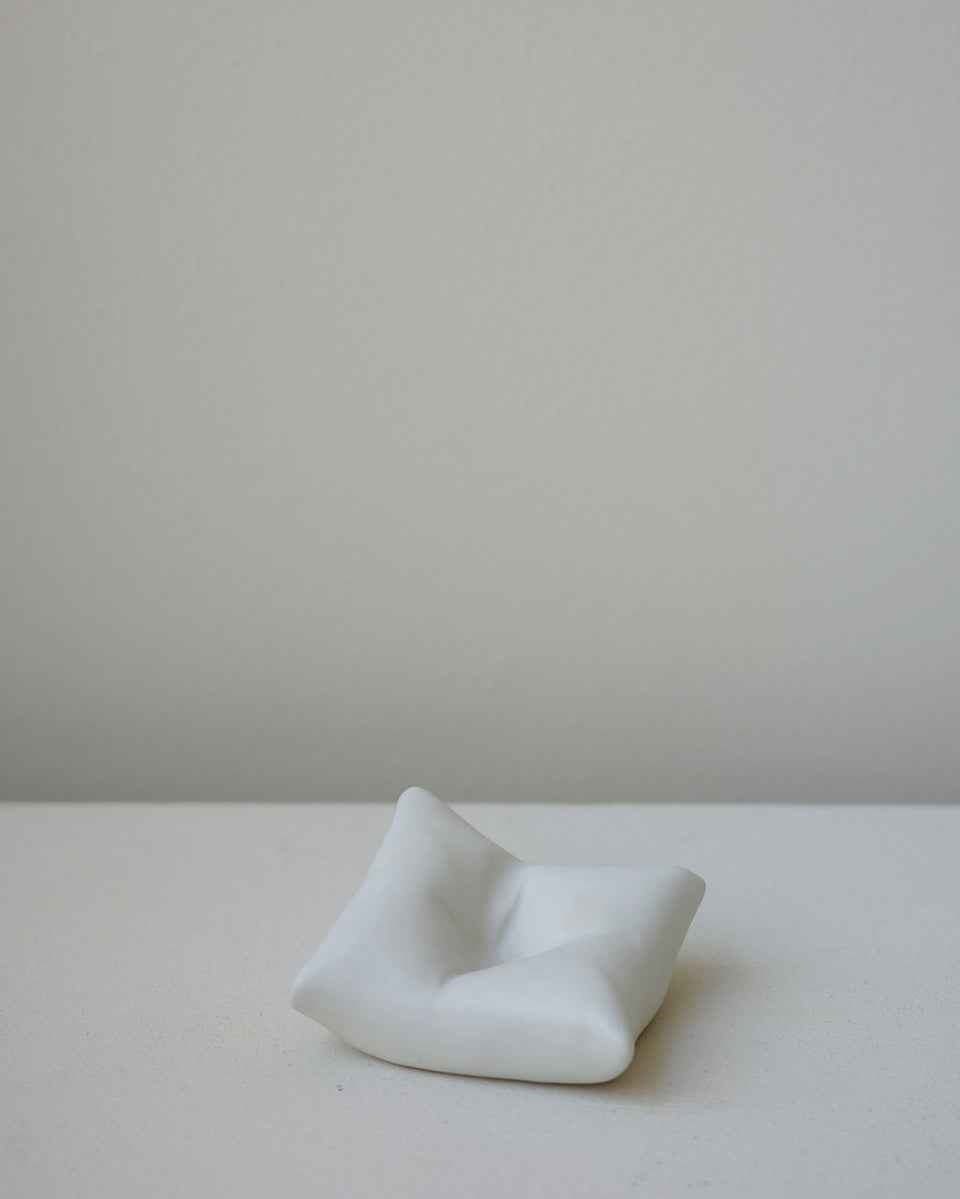 Bumped II - Ceramic Cushion in Matte White