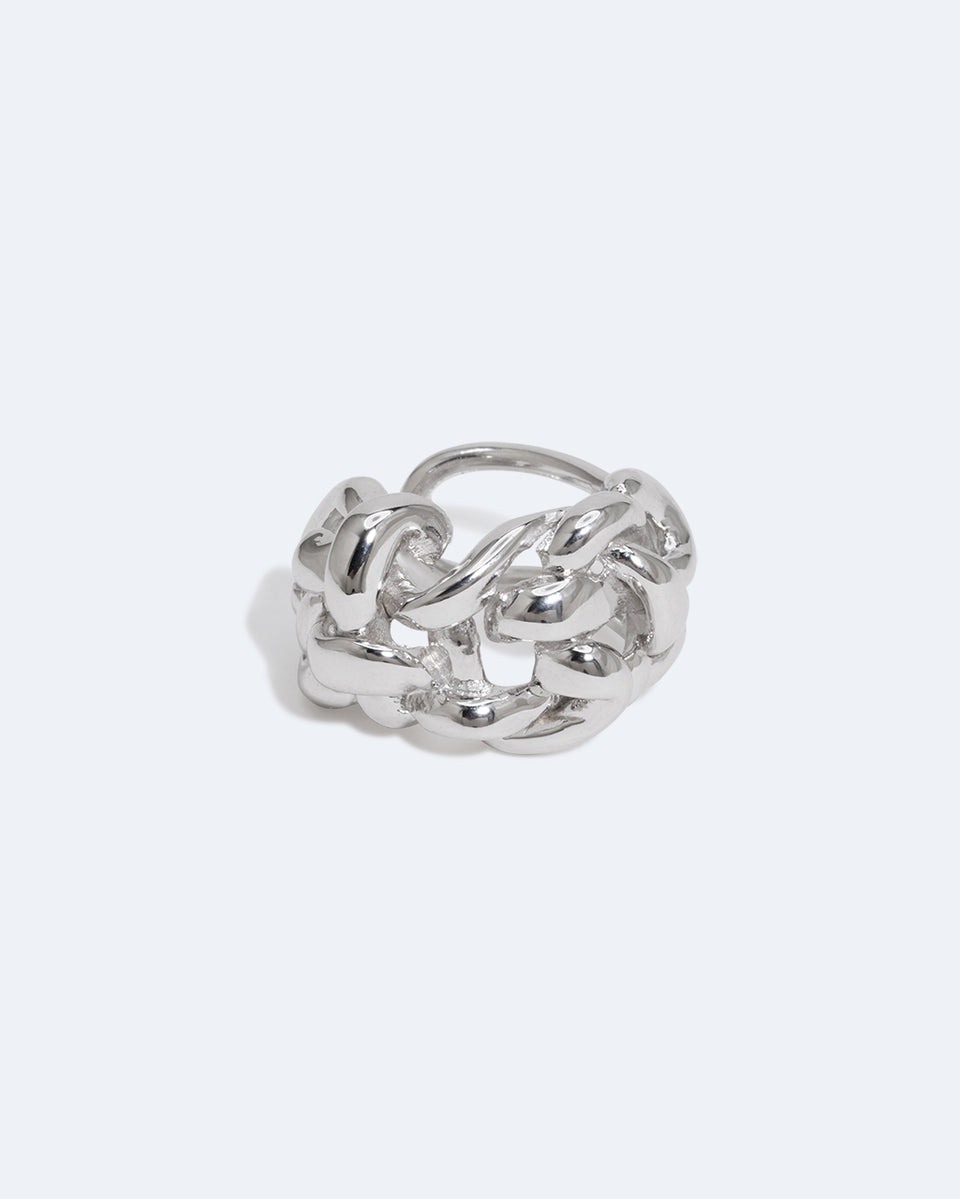 Woven - Recycled Silver Ear Cuff
