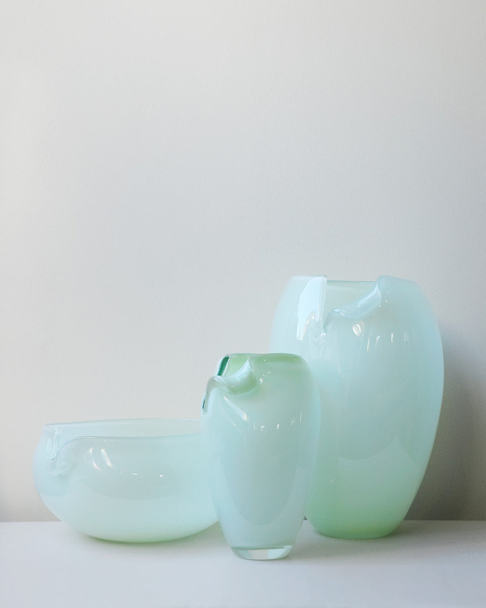 B136 - Saladier en verre recyclé vert menthe
