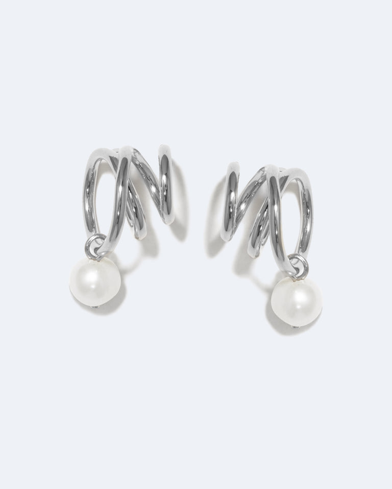 Flow - Pearl and Sterling Silver Earrings