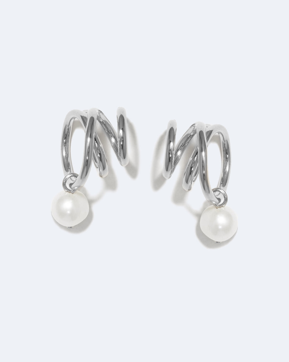 Flow - Pearl and Sterling Silver Earrings
