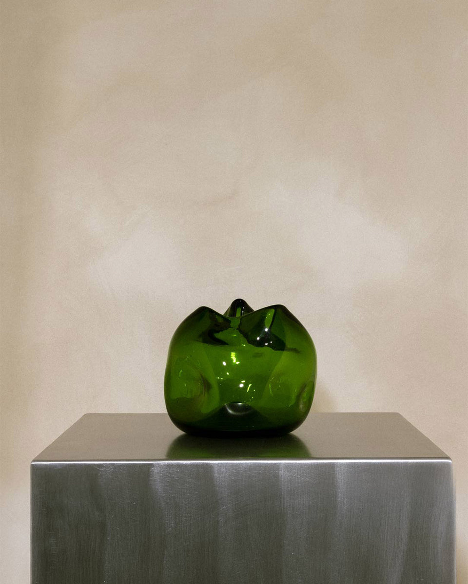 The Bubble to End all Bubbles - Recycled Glass Vase in Green