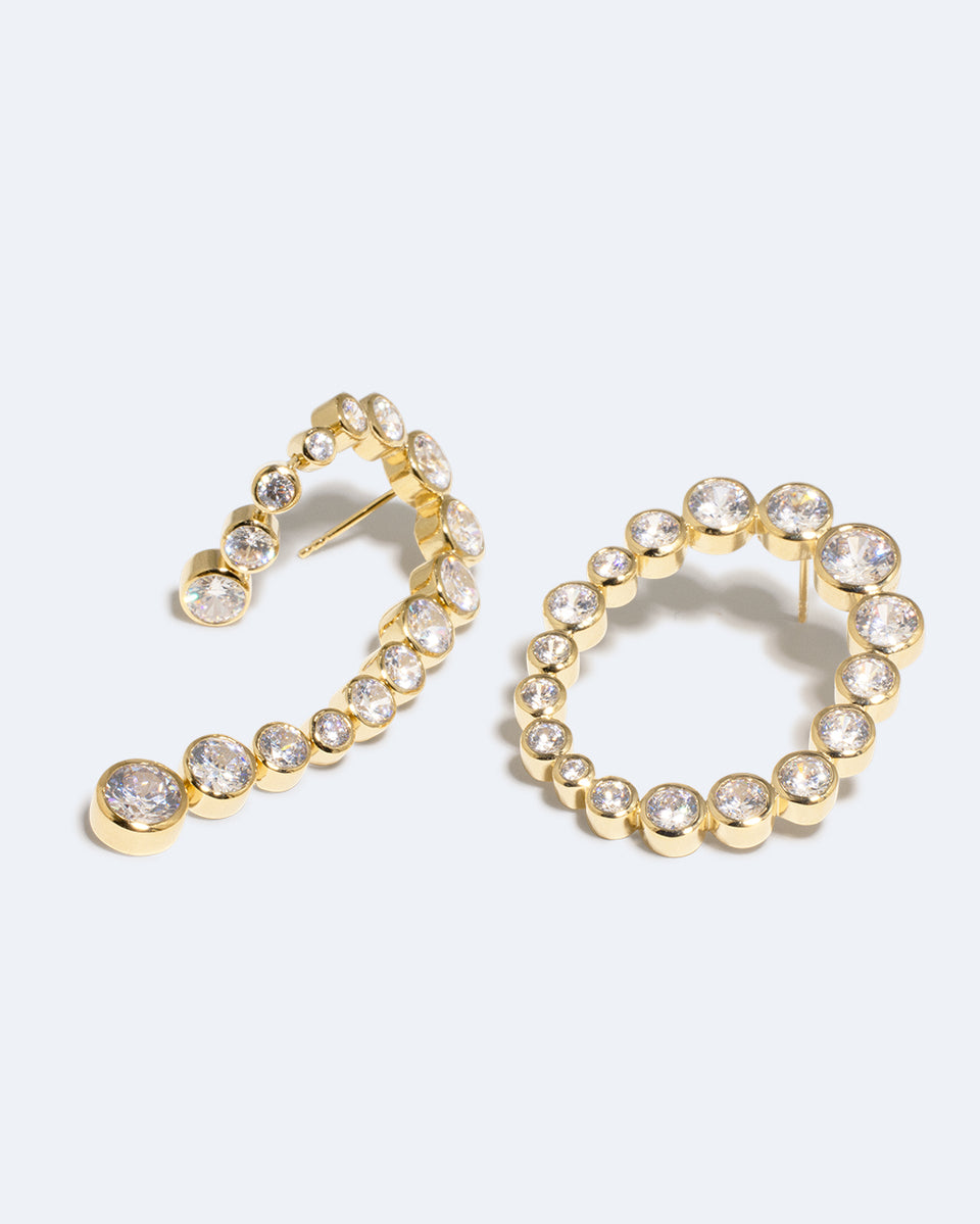 Glade - Zirconia and Recycled Gold Vermeil Earrings