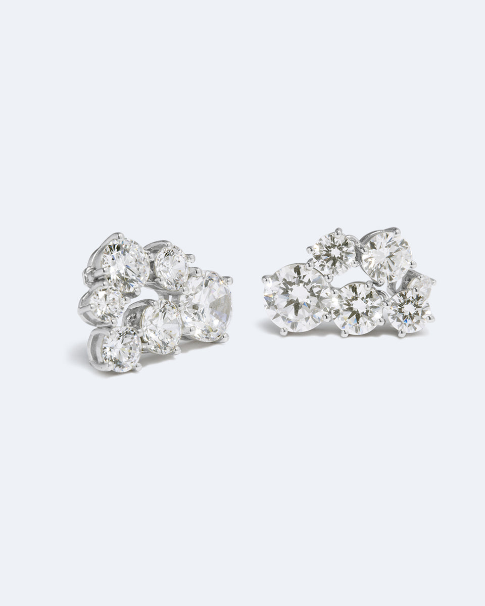 Infinite Void (And Other Places to put Your Opinion) - Zirconia and Recycled Silver Earrings