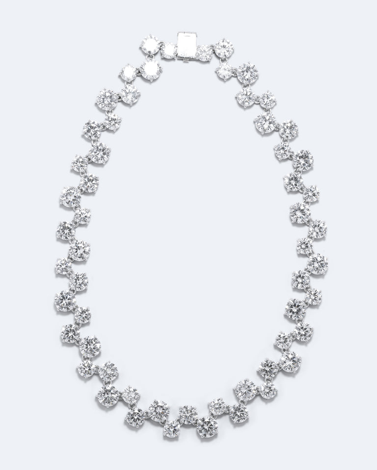 Juggernaut - Zirconia and Rhodium Plated Necklace
