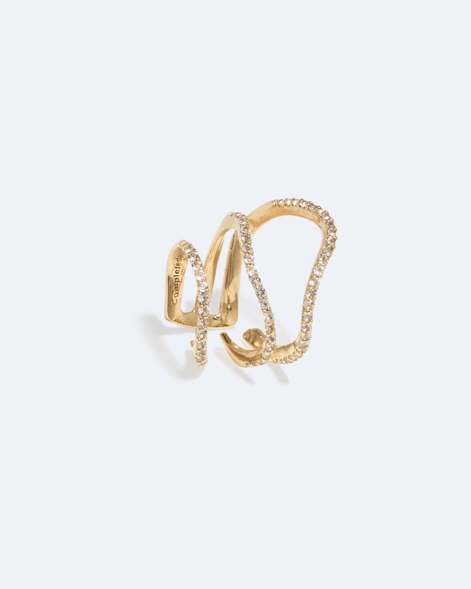 Riot. Strike. Riot. - White Topaz and Recycled Gold Vermeil Ear Cuff