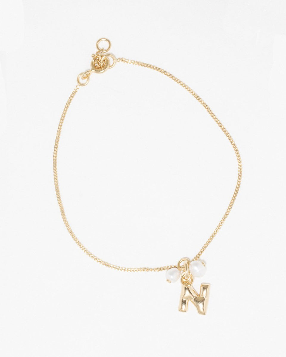 Classicworks™ N - Gold Vermeil and Pearl Bracelet