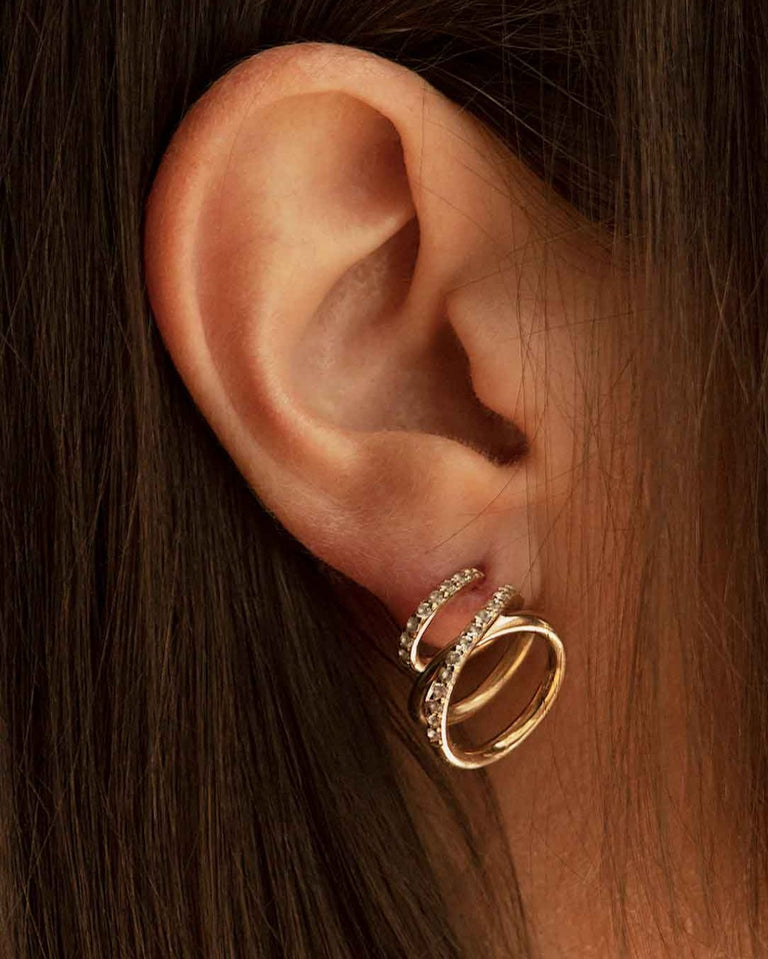 Flow - White Topaz and Recycled Gold Vermeil Earrings