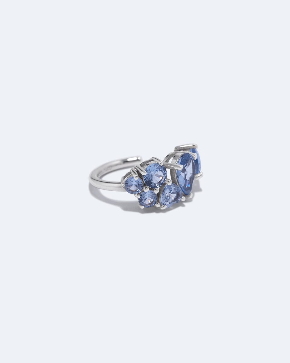 Bolt from the Blue - Synthetic Blue Spinel and Recycled Silver Ear Cuff