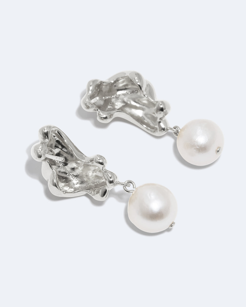 R2199 - Boucles d'oreilles perle et argent recyclé