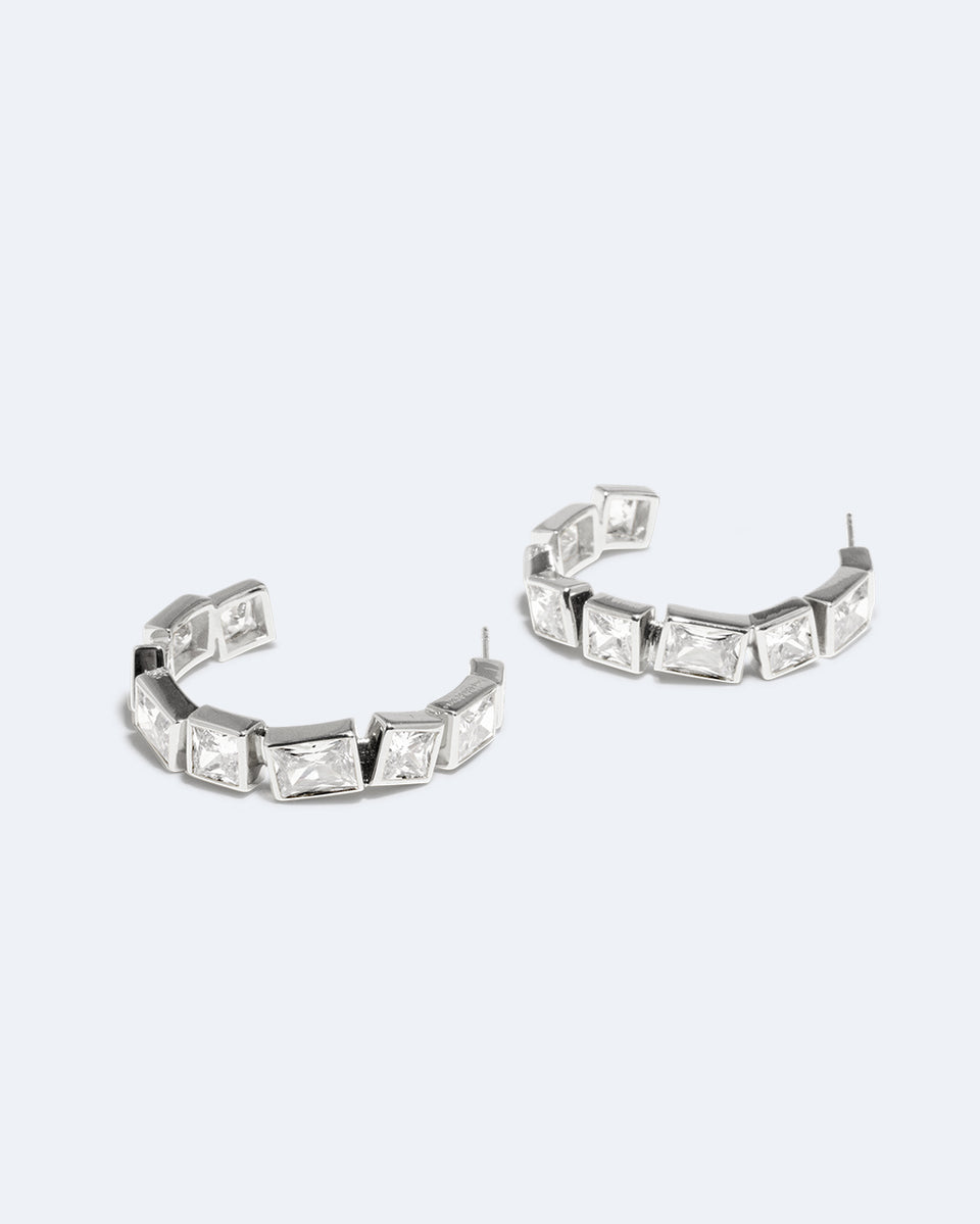 Z31 - Boucles d'oreilles en zirconium et argent recyclé