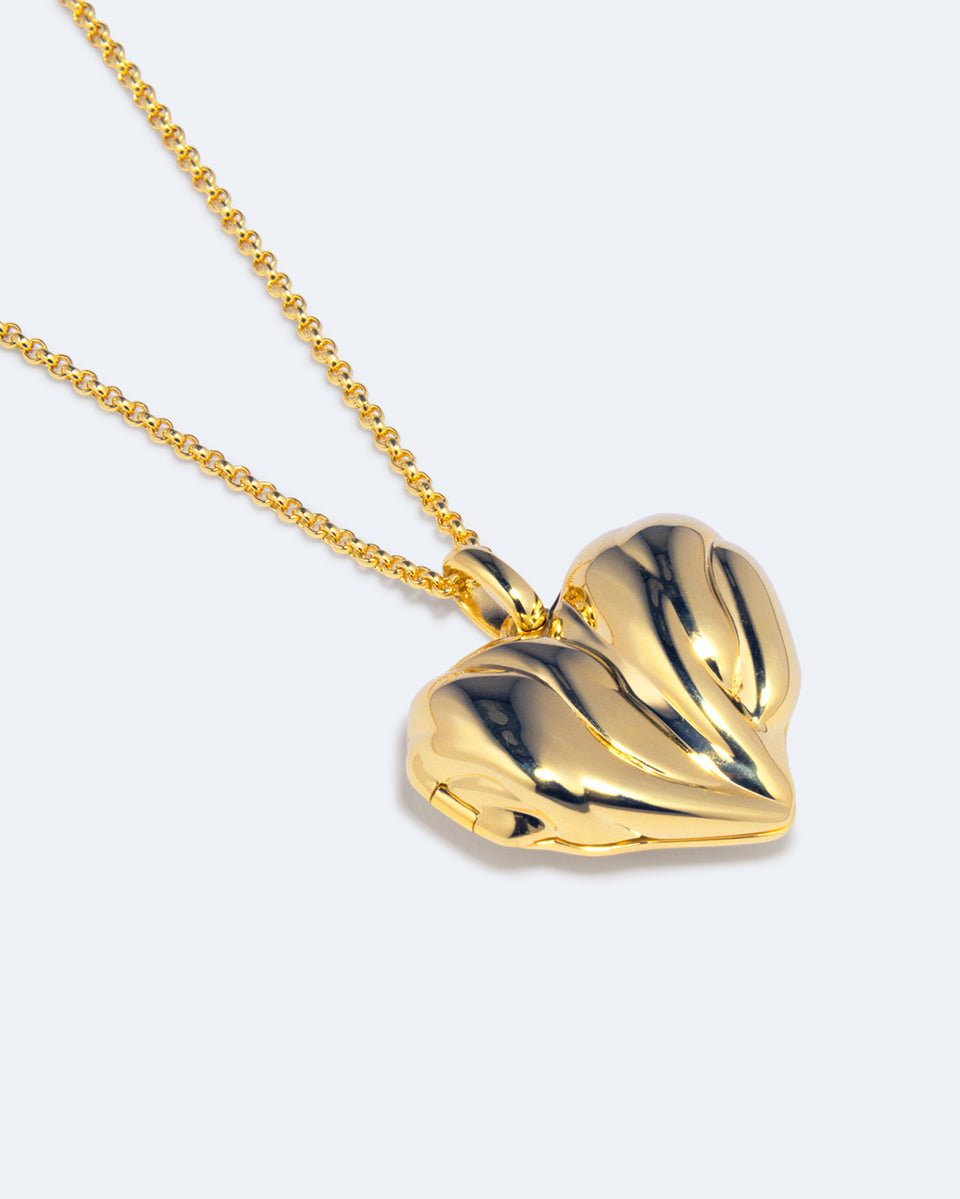 Médaillon Cœur - Pendentif en Vermeil d'Or Recyclé