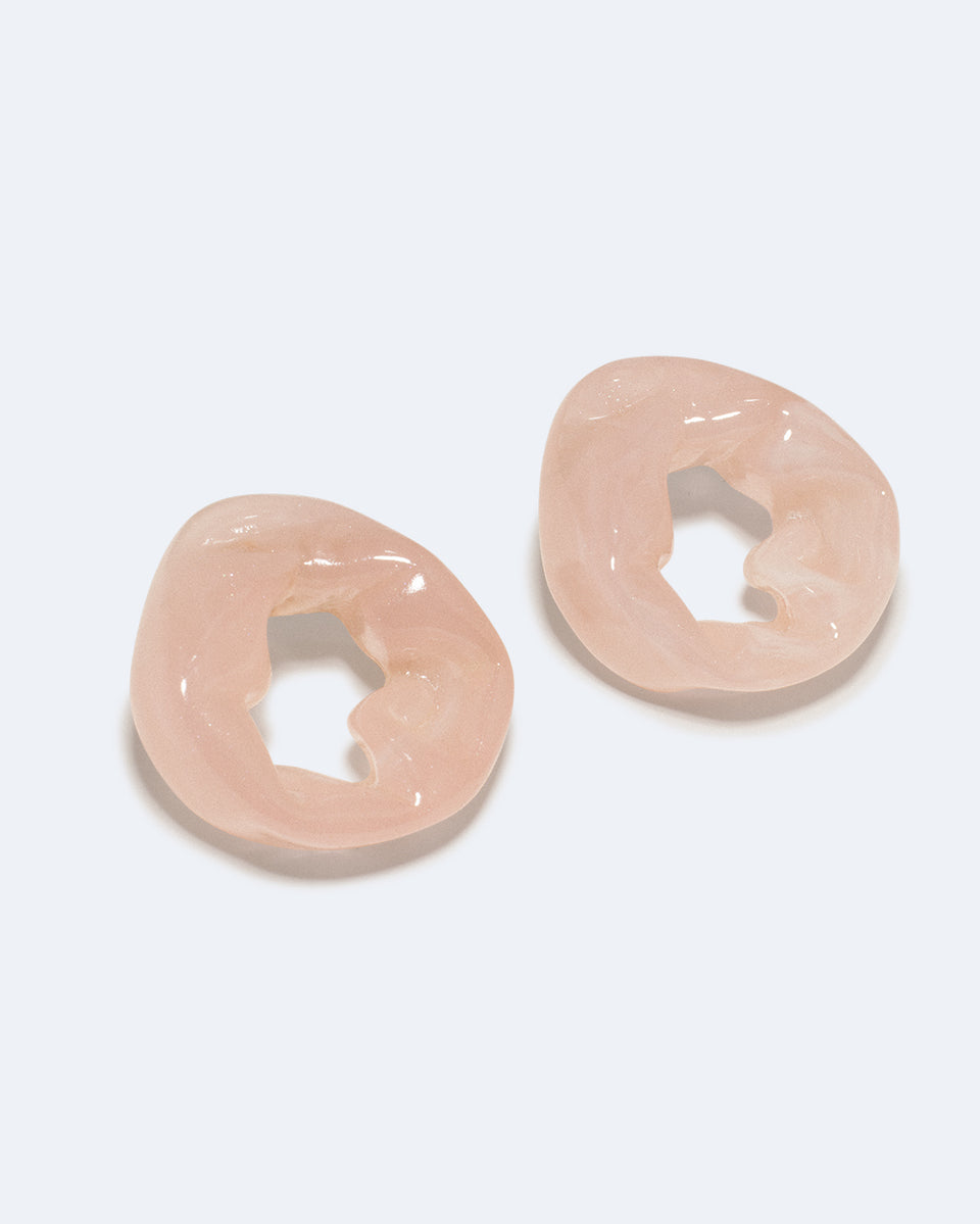 Scrunch - Rose Quartz Bio Resin and Recycled Gold Vermeil Earrings