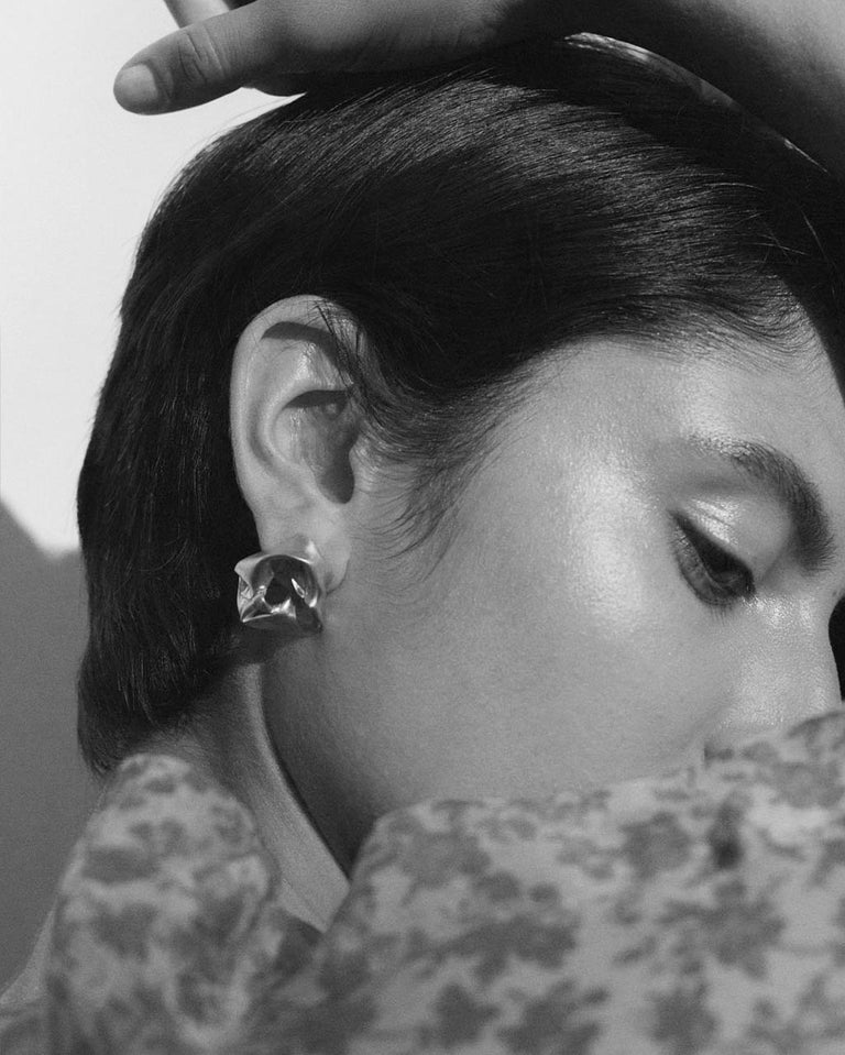 "Notsobig" Scrunch - Recycled Silver Earrings