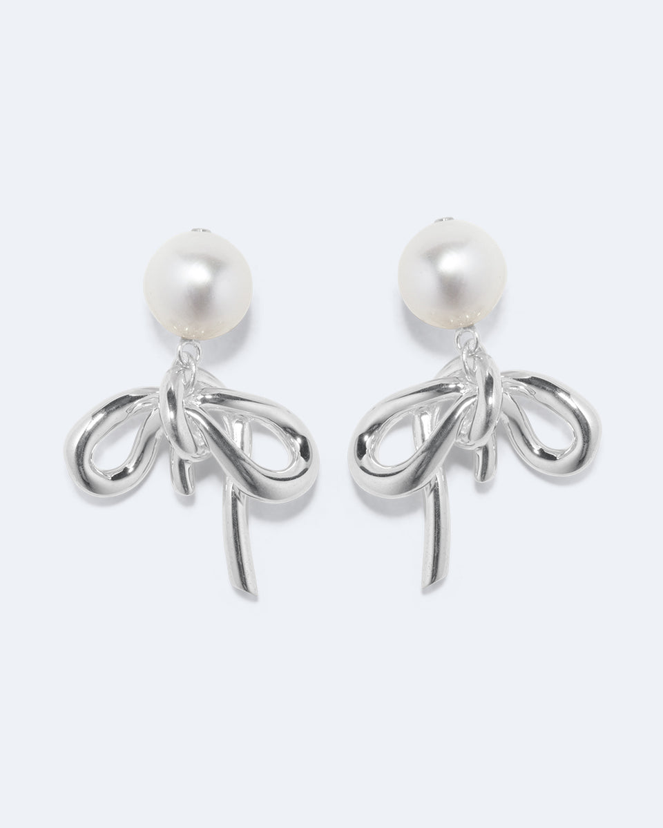 Once in a Blue Moon - Pearl and Recycled Silver Earrings