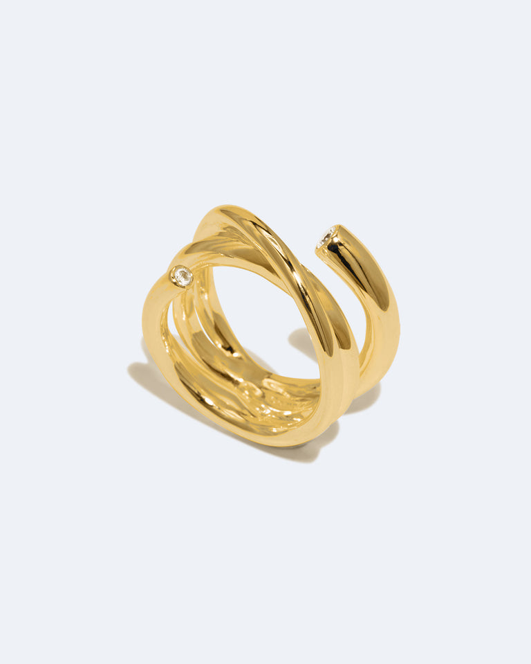 Bague Coil - Zircone et Vermeil en Or Recyclé