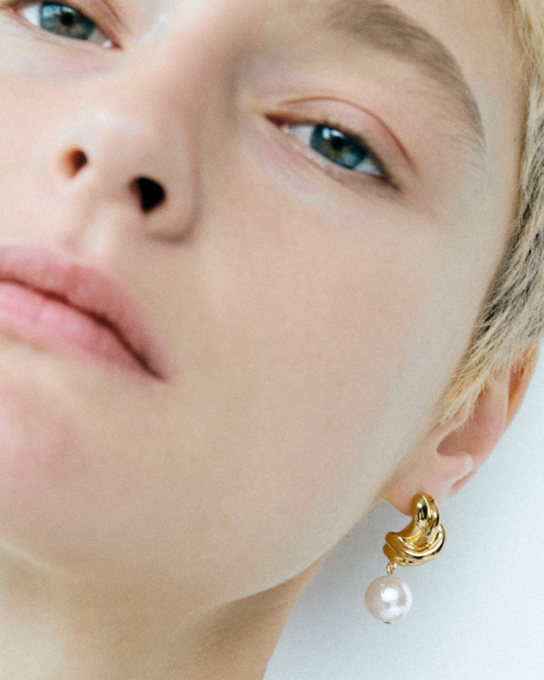 R2199 - Boucles d'oreilles perle et argent recyclé