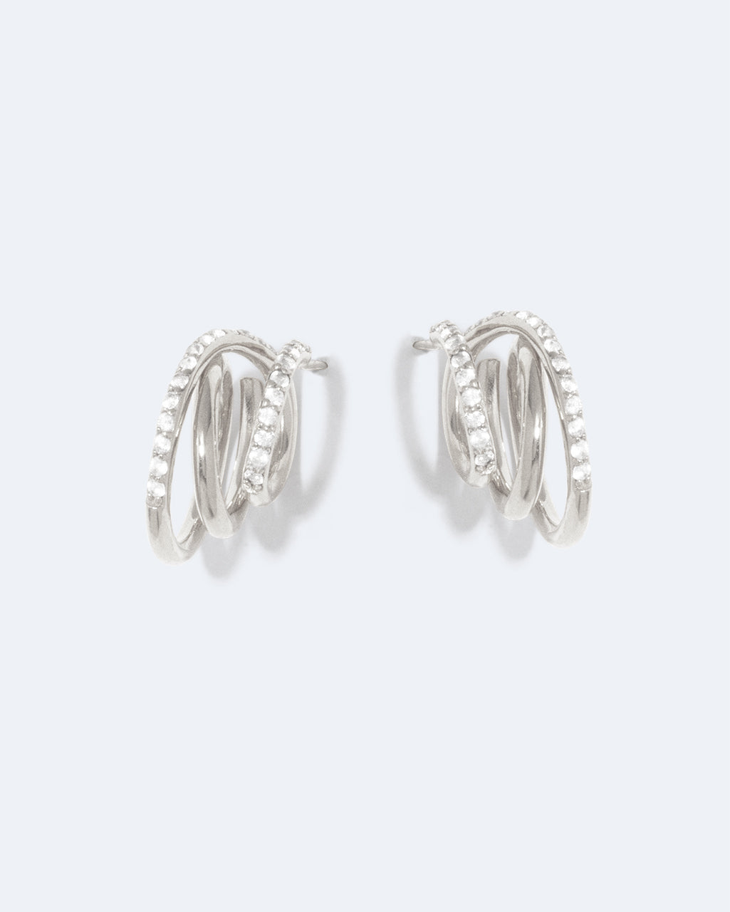 Flow Topaz Platinum Plated Sterling Silver Earrings