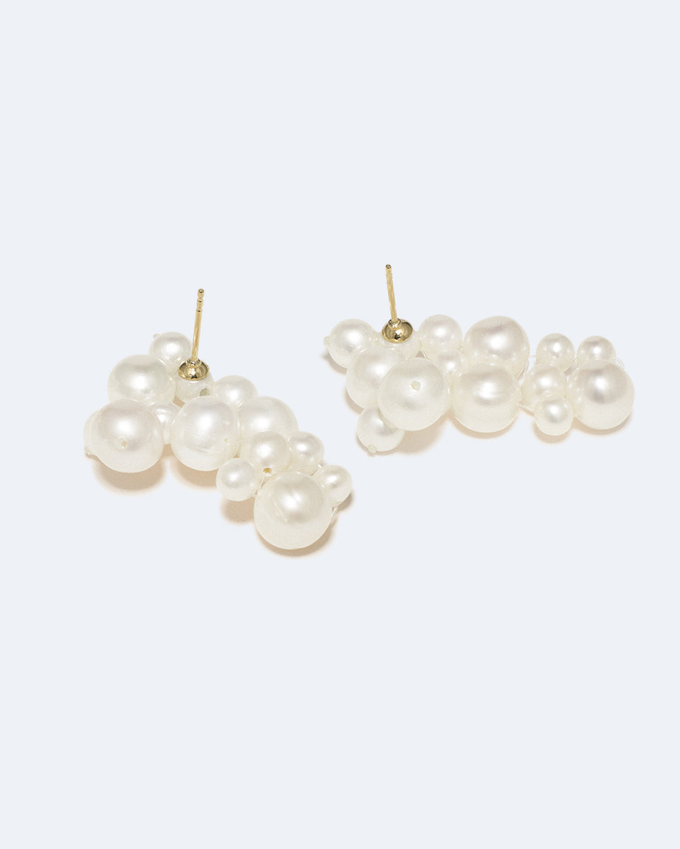 What's the Big Idea? - Pearl and Gold Vermeil Earrings