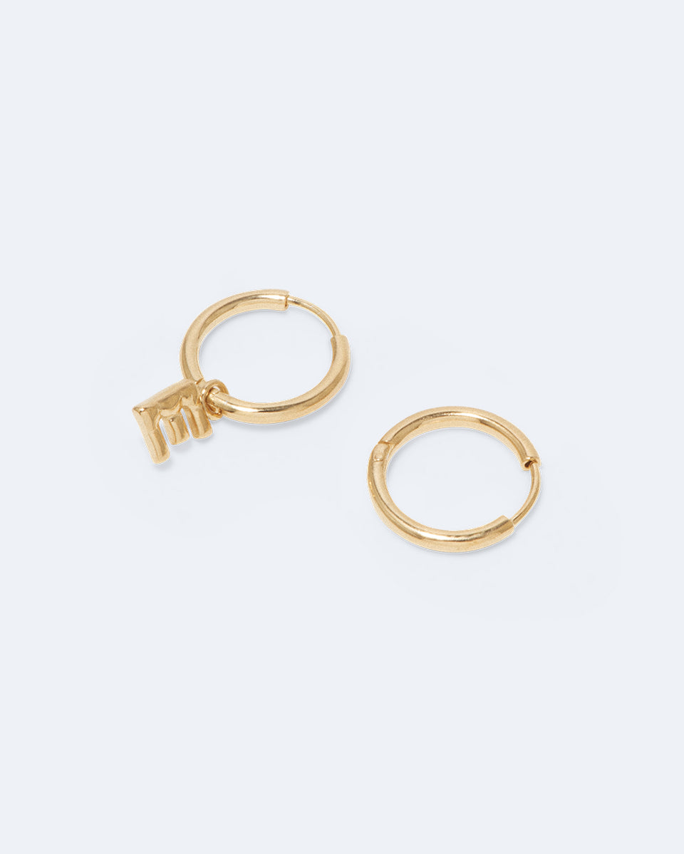 Boucles d'oreilles Classicworks™ E en vermeil d'or recyclé