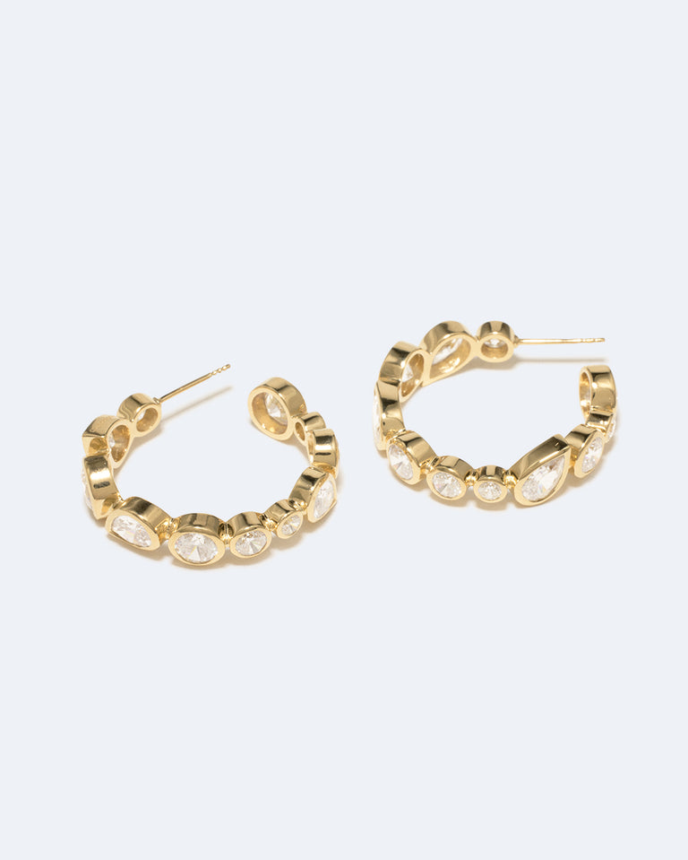 A Few Good Anti‐Heroes - Cubic Zirconia and Gold Vermeil Earrings