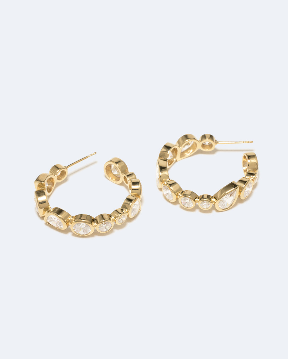 A Few Good Anti‐Heroes - Cubic Zirconia and Gold Vermeil Earrings