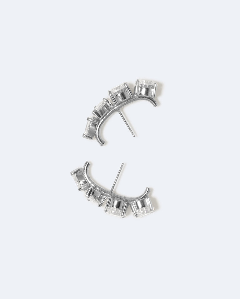 Tranquility I - Cubic Zirconia and Platinum Plated Earrings
