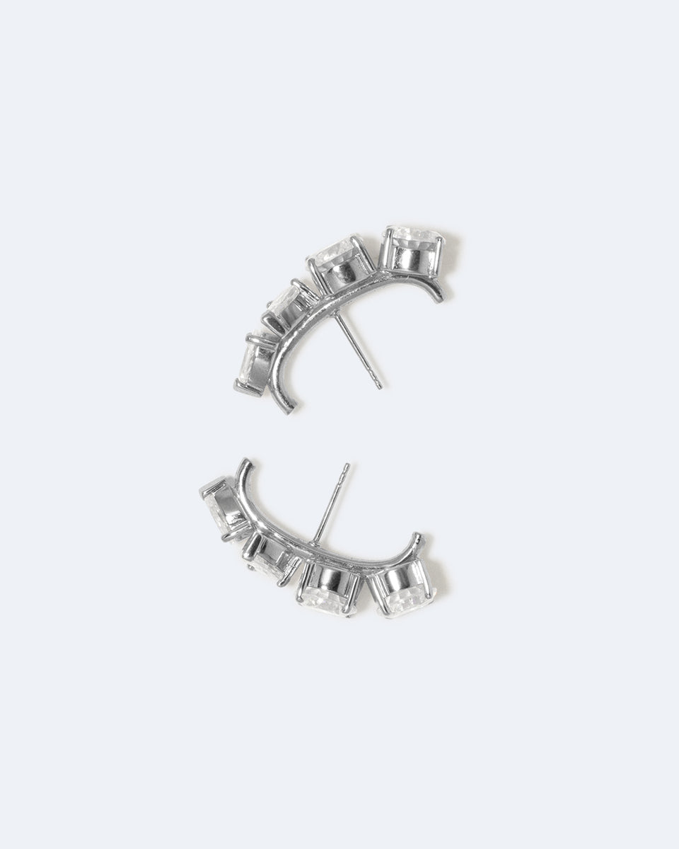 Tranquility I - Cubic Zirconia and Platinum Plated Earrings