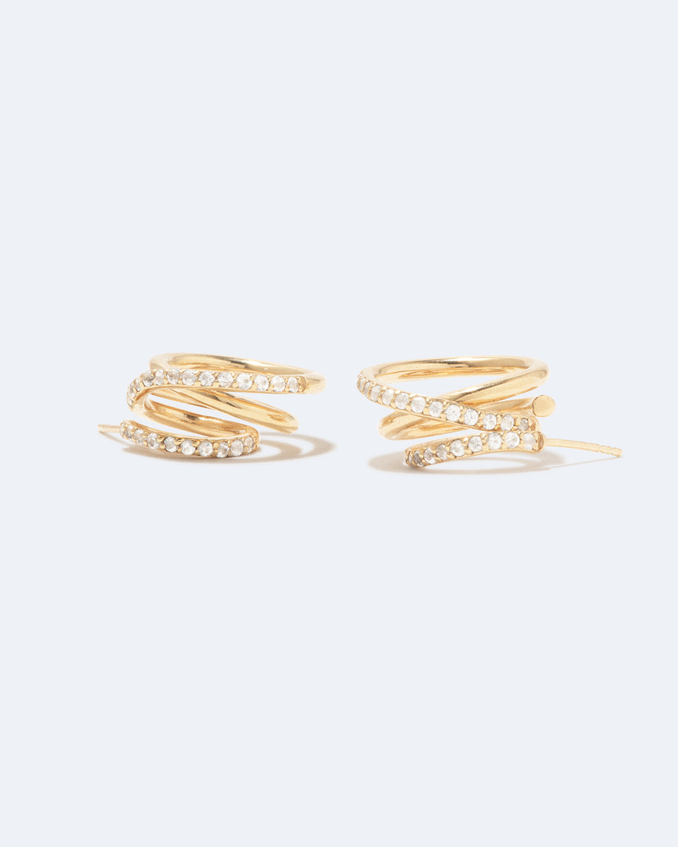 Flow - White Topaz and Recycled Gold Vermeil Earrings