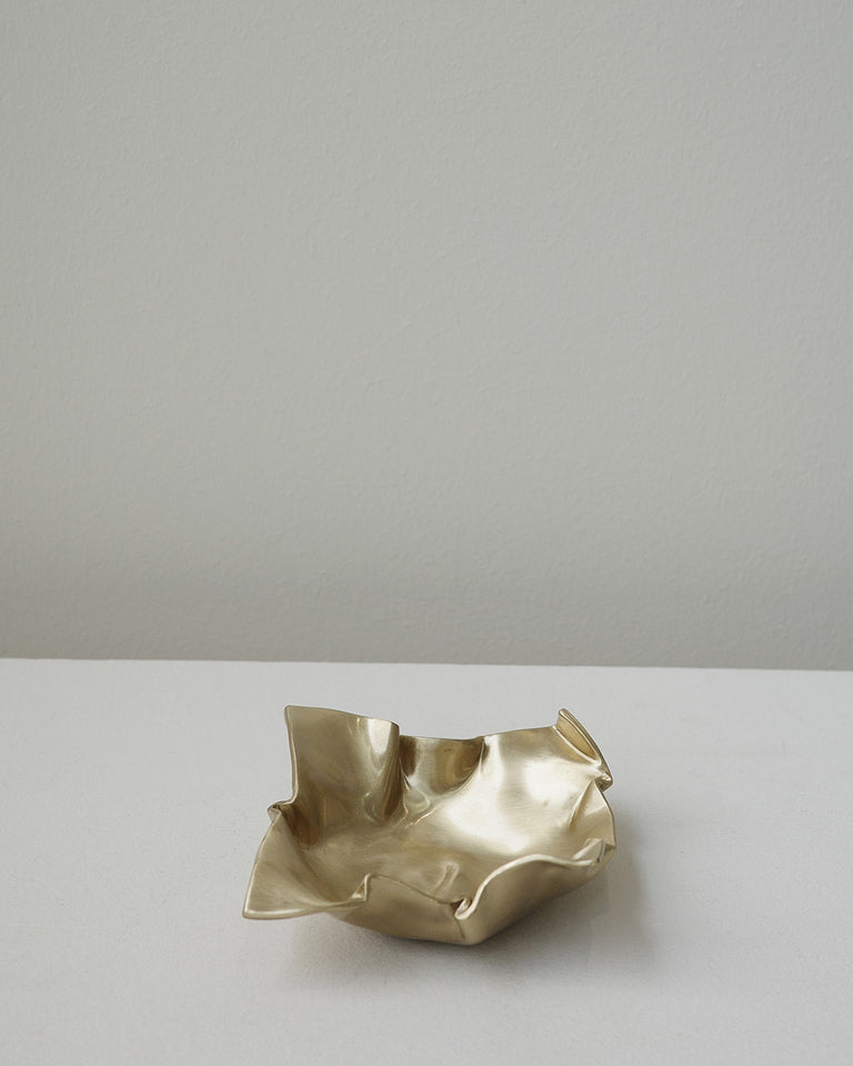 Crumpled - Dish in Brushed Brass
