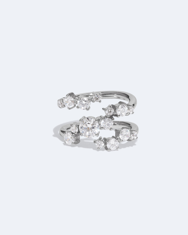 Le temps est en couches dans la glace - Bague en Zircon et Argent Recyclé