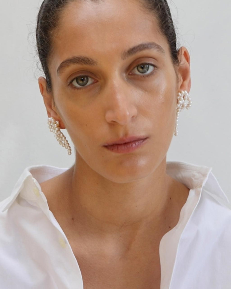 La brèche entre les nuages - Boucles d'oreilles en perles et vermeil d'or recyclé