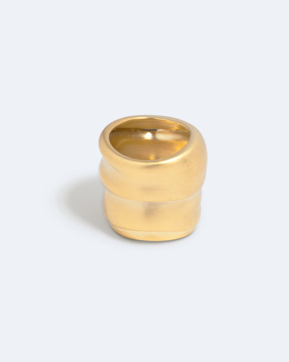 Estran - Bague plaquée or satiné