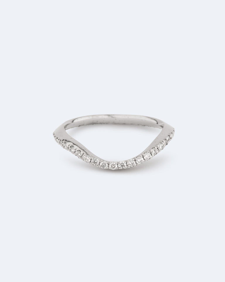 Vagues Sauvages - Bague en Or Blanc 18 Carats et Diamants