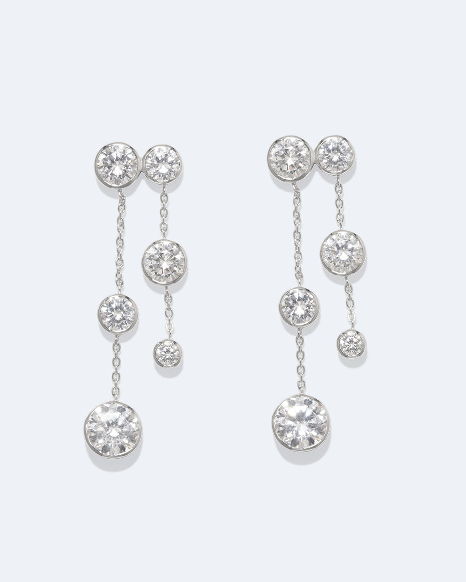 How To See Clearly In Darkness - Zirconia and Recycled Silver Earrings