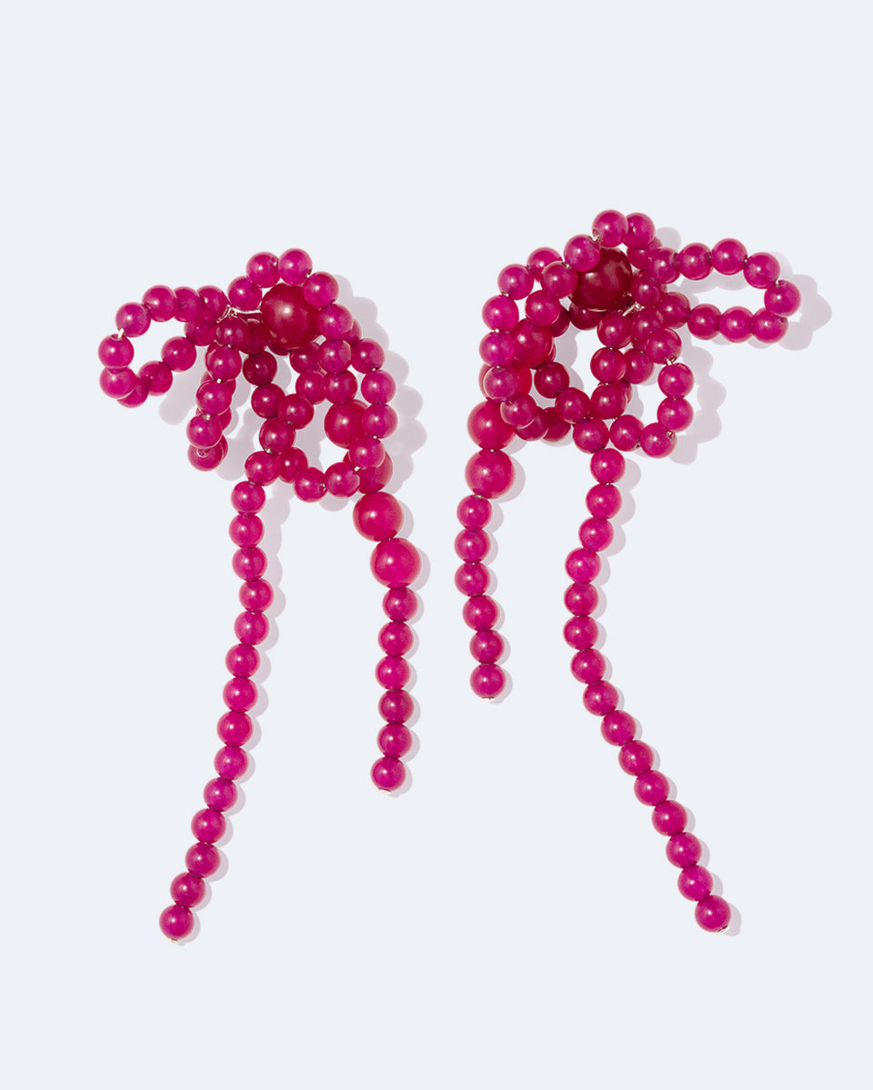 Fils suspendus - Boucles d'oreilles en calcédoine et argent recyclé