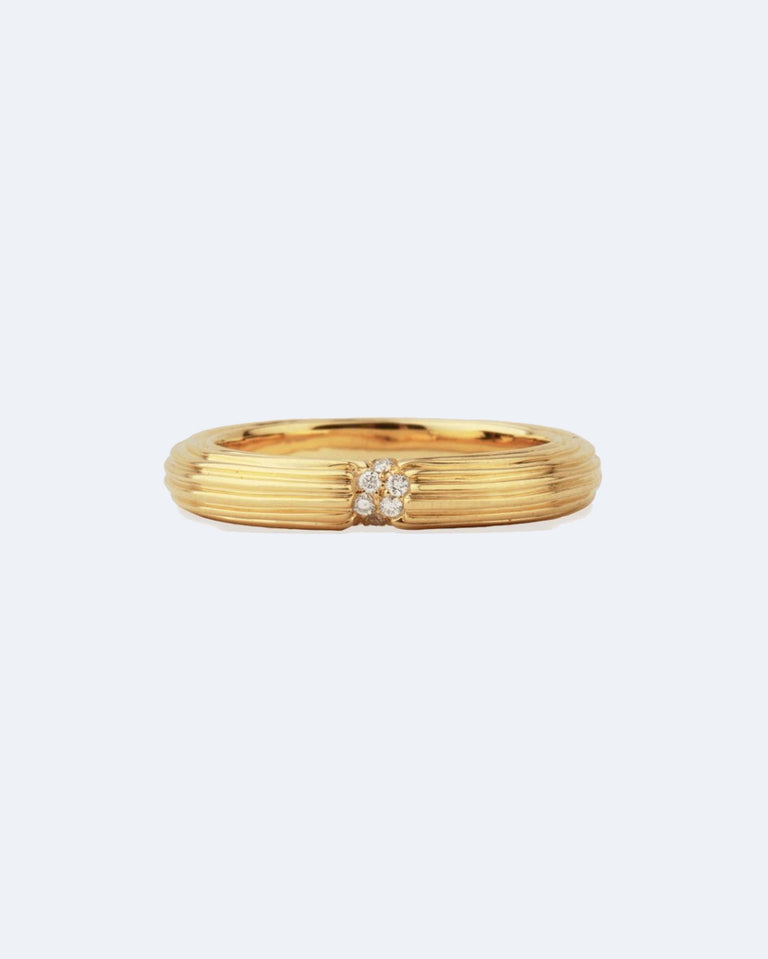 Pillar - 18 Carat Yellow Gold Diamond Band Ring