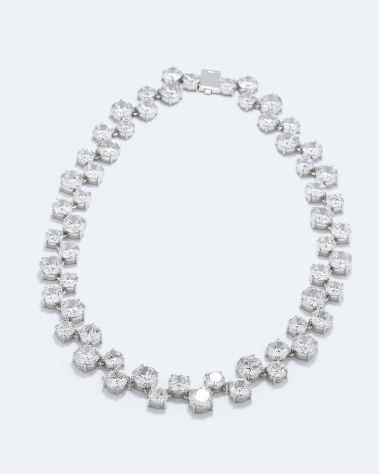 Juggernaut - Zirconia and Rhodium Plated Necklace